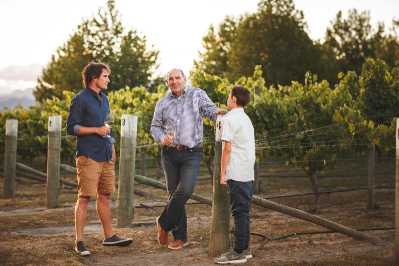 Josh and Allan Scott in the vineyards